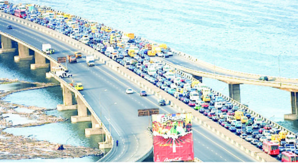 Third mainland bridge, Lagos lagoon Svg%3E
