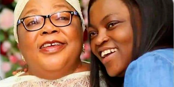 Funke Akindele and her mum Svg%3E